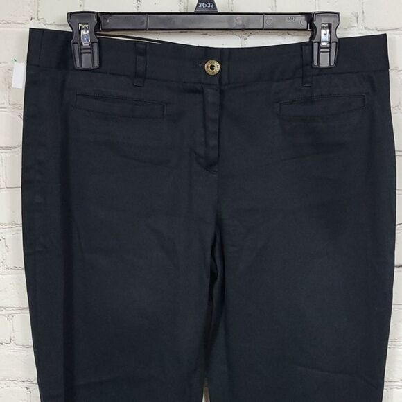 Brooks Brothers Natalie Fit Black Skinny Cropped Woman's Ankle Pant Printed Cuff - Picture 4 of 11